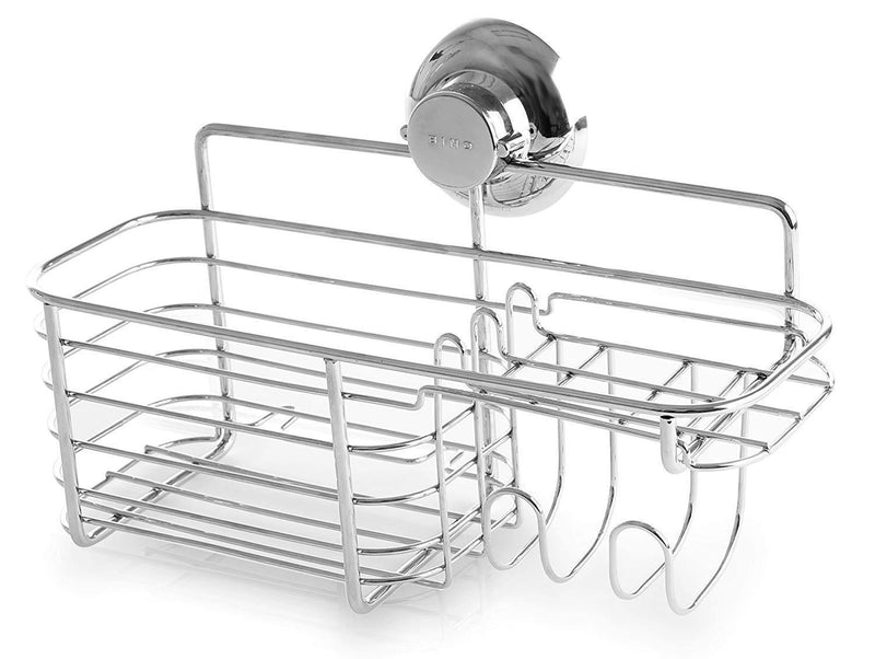 BINO SMARTSUCTION Rust Proof Stainless Steel Shower Caddy, Combo Basket