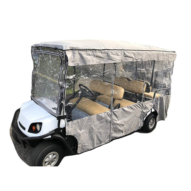 Formosa Covers Premium Tight Weave Golf Cart Driving Enclosure 6 Seater Passenger EZGO 4 + 2 Bench - 119" L x 44" W x 63" H
