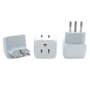 Ceptics CT-9C USA to Most of Europe Travel Adapter Plug - Type C (3 Pack) - Dual Inputs - Ultra Compact (Does Not Convert Voltage)