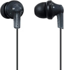Panasonic ErgoFit In-Ear Earbud Headphones RP-HJE120-KA (Matte Black) Dynamic Crystal-Clear Sound, Ergonomic Comfort-Fit