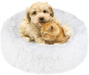 Nest 9 Donut Dog Cat Bed, Soft Plush Pet Cushion, Anti-Slip Machine Washable Self-Warming Pet Bed - Improved Sleep for Cats Small Medium Dogs (Multiple Sizes)