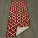 Ottomanson Ottohome Collection Contemporary Morrocan Trellis Design Non-Skid (Non-Slip) Rubber Backing Runner Rug, 20" X 59", Red