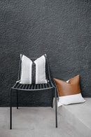 Woven Nook Decorative Throw Pillow Covers ONLY for Couch, Sofa, or Bed Set of 4 18x18 20x20 and 22x22 inch Modern Design 100% Cotton Black White Geometric Faux Leather Zulu Set (18'' x 18'')