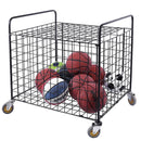 MyGift Metal Rolling Sports Ball Storage Hopper & Equipment Cart