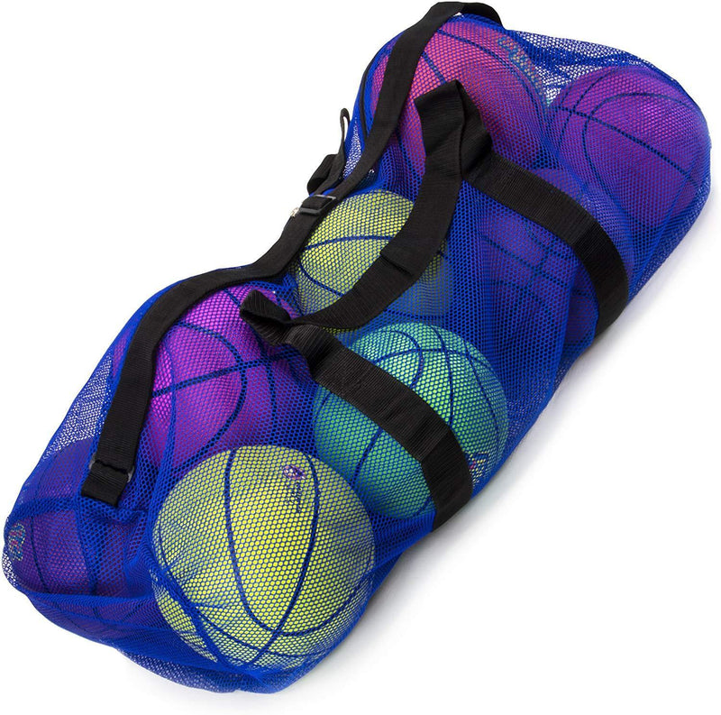 Crown Sporting Goods 39" Mesh Sports Ball Bag with Adjustable Shoulder Strap, Oversize Duffle - Great for Carrying Gym Equipment, Jerseys, Laundry