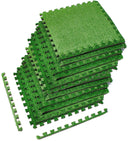 Sorbus Grass Mat Interlocking Floor Tiles – Soft Artificial Grass Carpet – Multipurpose Foam Tile Flooring – Patio, Playroom, Gym, Tradeshow 16 Sq ft (4 Tiles, Borders) (6 Tiles (24 Sq ft))
