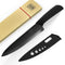 SHAN ZU Ceramic Knife 8 Inch Black Zirconium Blade Black Ergonomic Handle Matte Finish Chef Knife Healthy Kitchen Cutlery with Sheath Gift Box