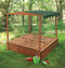 Badger Basket Covered Convertible Cedar Sandbox with Canopy and Bench Seats