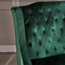 Christopher Knight Home Leah Traditional Tufted Winged Emerald Velvet Loveseat