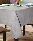 COTTON CRAFT 100% Linen Hemstitch Table Cloth - Size 60x90 Natural - Hand Crafted and Hand Stitched Table Cloth with Hemstitch Detailing.