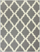 Ottomanson Glamour Collection Contemporary Moroccan Trellis Design Kids Rug (Non-Slip) Kitchen and Bathroom Mat Rug, 3'3" X 5'0", Grey