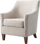 Emerald Home Furnishings  Kismet Wembley Buff Accent Chair with Diamond Pattern Fabric And Nailhead Trim