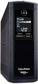 CyberPower  CP1500AVRLCD Intelligent LCD UPS System, 1500VA/900W, 12 Outlets, AVR, Mini-Tower