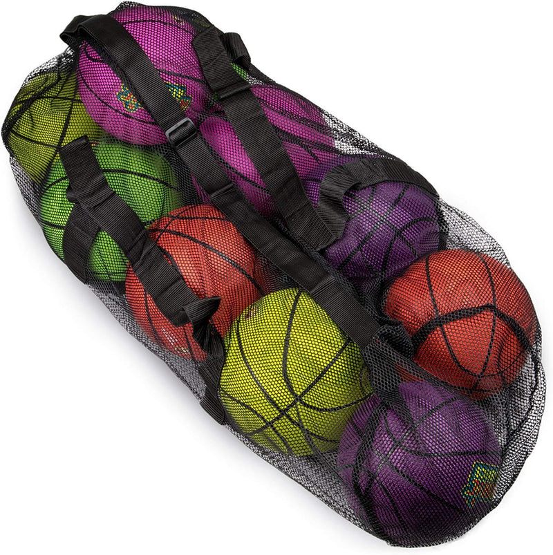 Crown Sporting Goods 39" Mesh Sports Ball Bag with Adjustable Shoulder Strap, Oversize Duffle - Great for Carrying Gym Equipment, Jerseys, Laundry