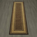 Ottomanson Ottohome Collection Contemporary Bordered Design Modern Runner Rug, 20" x 59", Chocolate Brown