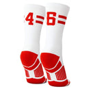 Classic Stripe Team Number Socks | Woven Mid-Calf | White & Red