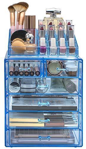 Sorbus Acrylic Cosmetic Makeup and Jewelry Storage Case Display-Spacious Design-for Bathroom, Dresser, Vanity and Countertop (4 Large, 2 Small Drawers, Clear)