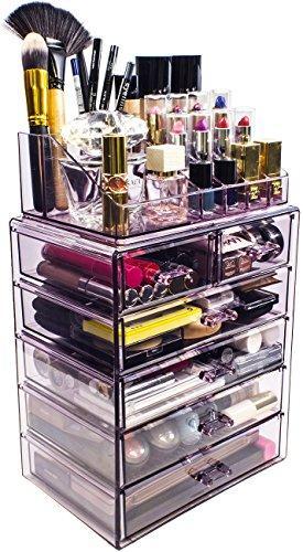 Sorbus Acrylic Cosmetic Makeup and Jewelry Storage Case Display-Spacious Design-for Bathroom, Dresser, Vanity and Countertop (4 Large, 2 Small Drawers, Clear)