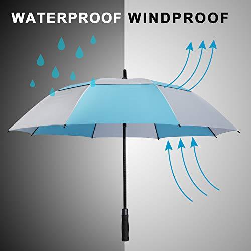 G4Free 54 62 68 inch Extra Large Windproof Golf Umbrella UV Protection Automatic Open Double Canopy Vented Sun Rain Umbrella Oversize Stick Umbrellas