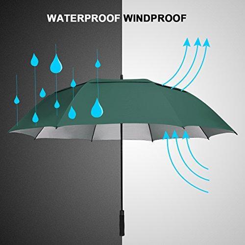 G4Free 54 62 68 inch Extra Large Windproof Golf Umbrella UV Protection Automatic Open Double Canopy Vented Sun Rain Umbrella Oversize Stick Umbrellas