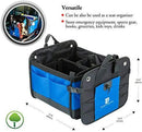 TRUNKCRATEPRO Collapsible Portable Multi Compartments Heavy Duty Non-Slip Cargo Trunk Organizer Storage, Blue