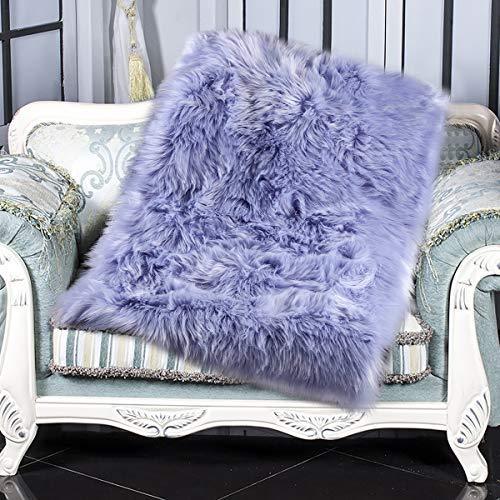 PAGISOFE Soft Faux Sheepskin Fluffy Rugs for Bedroom Kids Room, High Pile Faux Fur Area Rug Bedside Floor Carpet Photography, 3x5 Feet Rectangular Grey