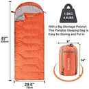 EMONIA Camping Sleeping Bag, 3 Season Waterproof Outdoor Hiking Backpacking Sleeping Bag Perfect for Traveling,Lightweight Portable Envelope Sleeping Bags