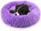 Nest 9 Donut Dog Cat Bed, Soft Plush Pet Cushion, Anti-Slip Machine Washable Self-Warming Pet Bed - Improved Sleep for Cats Small Medium Dogs (Multiple Sizes)