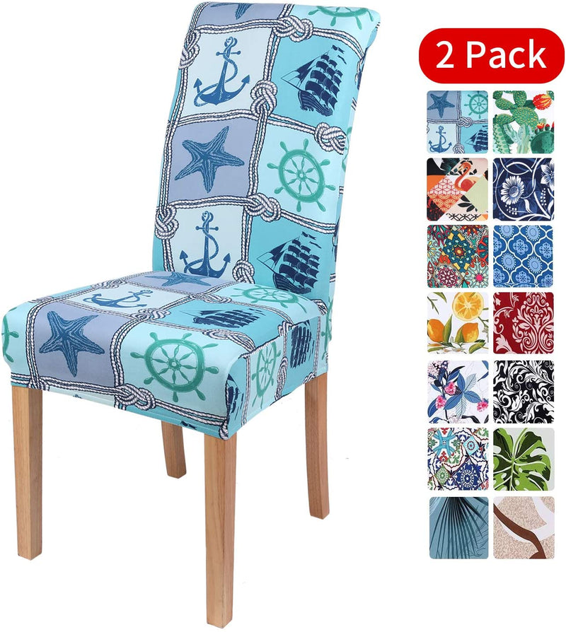 smiry Stretch Printed Dining Chair Covers, Spandex Removable Washable Dining Chair Protector Slipcovers for Home, Kitchen, Party, Restaurant - Set of 6, Black Baroque