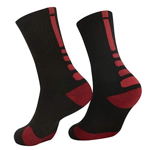 DISILE Elite Basketball Socks, Cushioned Dri-Fit Athletic Crew Socks - Thick Sports Socks For Men & Women