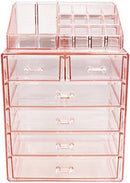 Sorbus Acrylic Cosmetic Makeup and Jewelry Storage Case Display-Spacious Design-for Bathroom, Dresser, Vanity and Countertop (4 Large, 2 Small Drawers, Clear)