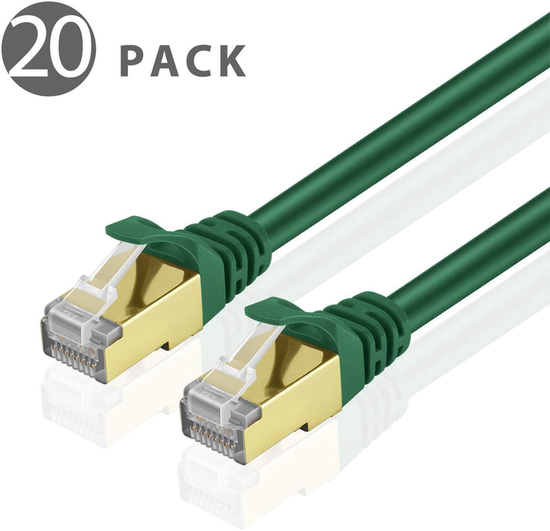 TNP Cat6 Ethernet Patch Cable (10 Feet) - Professional Gold Plated Snagless RJ45 Connector Computer Networking LAN Wire Cord Plug Premium Shielded Twisted Pair (White)