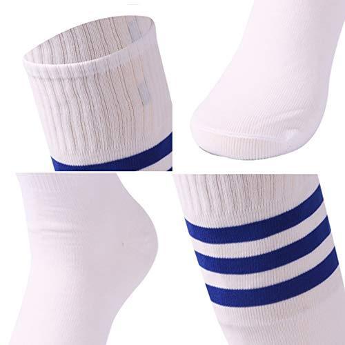 saounisi Unisex Tube Socks Stripe,2 Pairs Knee High Football Soccer Volleyball Baseball Cheerleading Team Socks