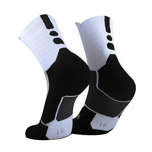 DISILE Elite Basketball Socks, Cushioned Dri-Fit Athletic Crew Socks - Thick Sports Socks For Men & Women