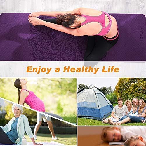 TOPLUS Yoga Mat - Classic 1/4 inch Pro Yoga Mat Eco Friendly Non Slip Fitness Exercise Mat with Carrying Strap-Workout Mat for Yoga, Pilates and Floor Exercises