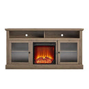 Ameriwood Home Chicago TV Stand with Fireplace, Rustic Gray