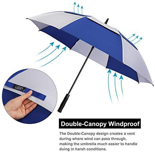 G4Free 54 62 68 inch Extra Large Windproof Golf Umbrella UV Protection Automatic Open Double Canopy Vented Sun Rain Umbrella Oversize Stick Umbrellas