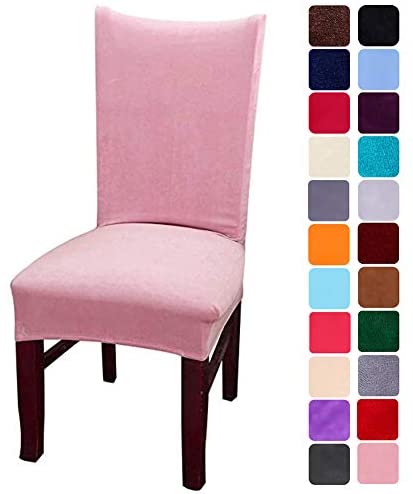 smiry Velvet Stretch Dining Room Chair Covers Soft Removable Dining Chair Slipcovers Set of 2, Peacock Green