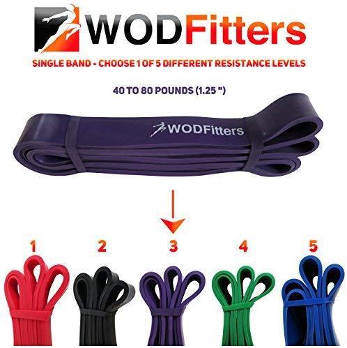 WODFitters Pull Up Assistance Bands - Stretch Resistance Band - Mobility Band - Powerlifting Bands, Durable Workout/Exercise Bands - Single Band or Set